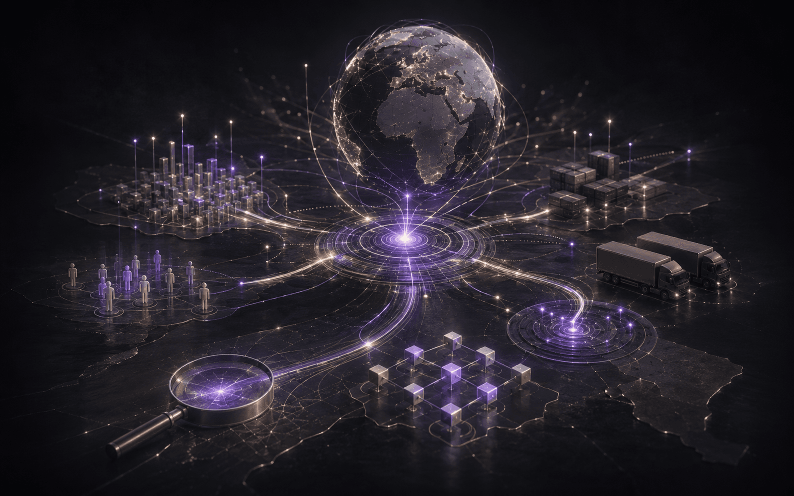 Market signals and audience segments radiating from a central activation point